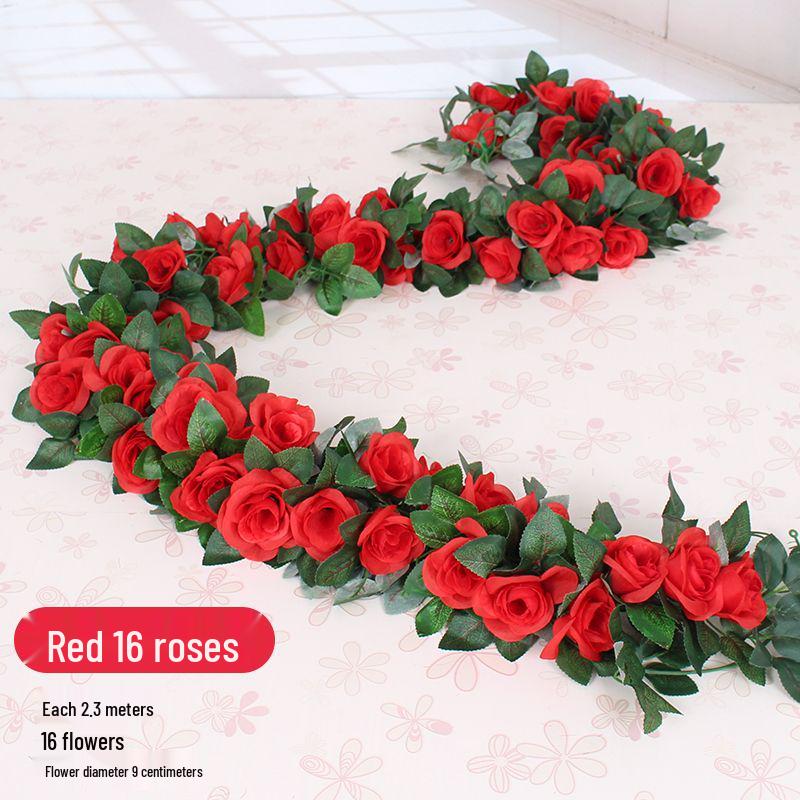 Artificial Rose Flower Vine for Balcony, Staircase, and Railings Decoration