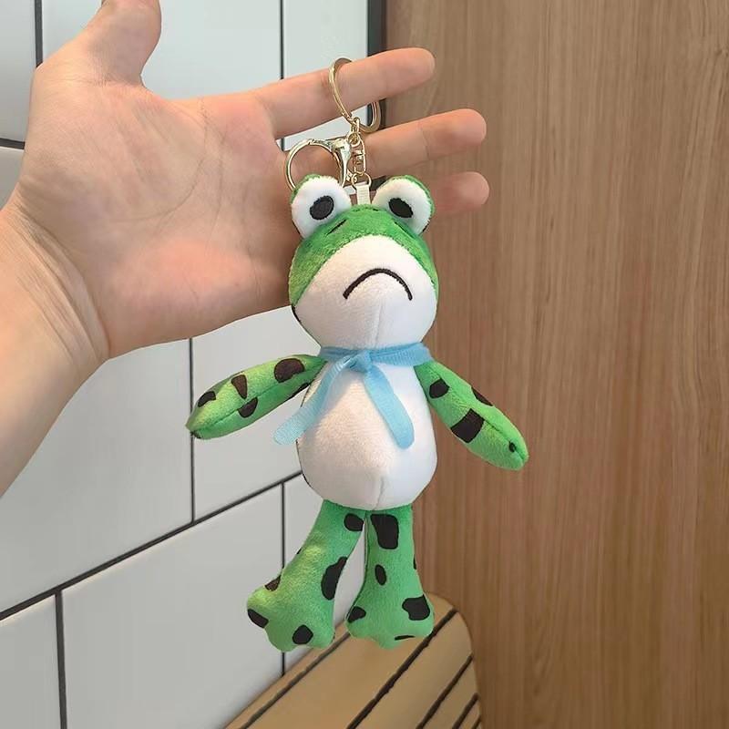 Adorable Plush Frog Keychain Super Soft Long Legged Stuffed Animal Toy 15cm