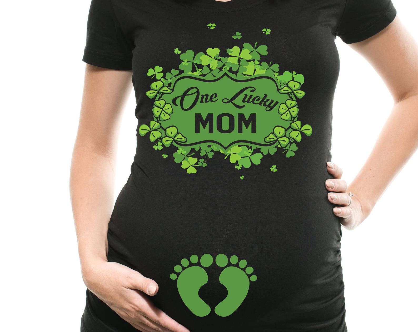 Lucky Mom St. Patrick s Day Maternity T-Shirt S