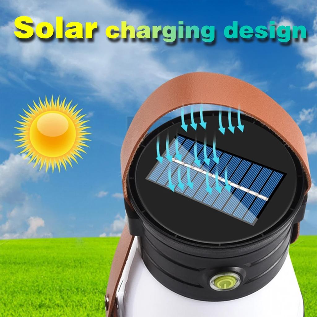 Solar Tent Lantern with Power Bank Function, Long Lasting,COB+LED Dual Light,USB Backup,Perfect for Camping,Hiking,Power Outage