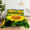 Sunflower Bed Sheets and Pillowcases for Single Double Beds Bedsheets Set with Pillow Case 2pcs 3pcs Queen Full Size 3D Soft