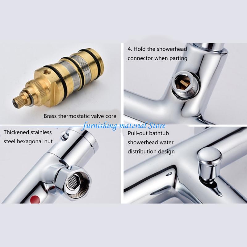Y5GD Wall Mounted Thermostatic Faucet Mixing Valves Bathroom Thermostatic Shower Valves Trim Bathroom Accessory for Home Hote