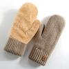 Elasticity Warm Finger Mittens Double Layer Warm Knitted Gloves Fashion Gloves  Boys Girls