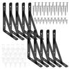 Tokuraku Shoten L-Shaped Shelf Brackets, Iron Brackets, Set of 10, Large Capacity, Wall-Mounted Storage, Bookshelves, Shoe Cabinets, Stable and Durabl