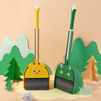 Kids Cleaning Brush Set Cartoon Animal Shape Toddler Broom Dustpan Set Children Cleaning Toy Accessories