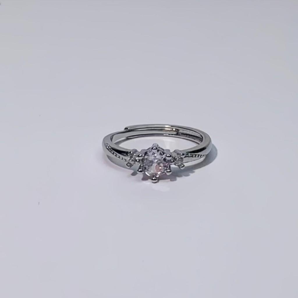 Korean Style First Love Inlaid Stone Luxury Open Ring