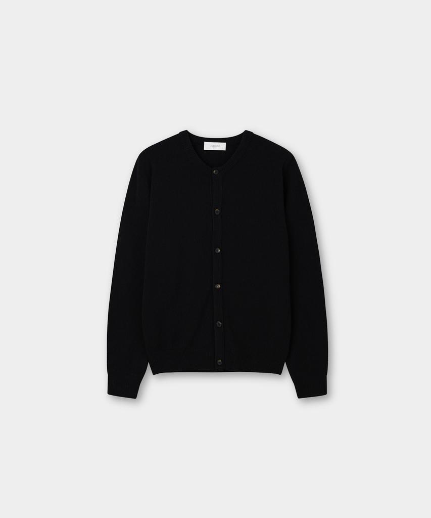 Jeilium Varmon Summer Boucle Round Neck Cardigan Black
