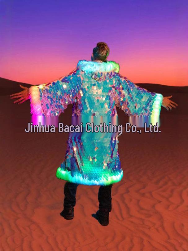 Giacca da uomo con paillettes LED per Halloween, Natale ed Eventi Cosplay