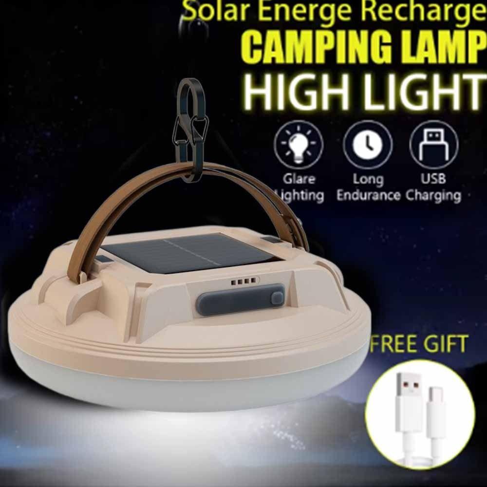 Hanging Hook Solar LED Camping Light Rechargeable Battery Working Repair Lamp  Tent Use