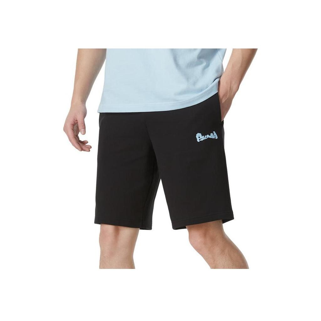 Puma Letter Series Drawstring Breathable Comfortable Mid-Waist Casual Shorts Men Bottoms Black 628039-01
