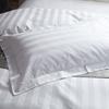 Hotel-Qualität Baumwoll-Kissenbezug-Set 48x74cm Rein 40s Satin Streifen Uni Weiß Hotels Resorts BnBs