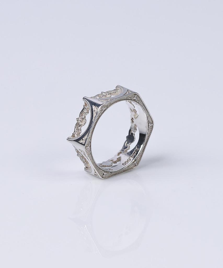 Address669 Structure Silver Ring #7W