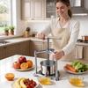 Fruit Wine Press, 0.8 Gallon/3L, Stainless Steel Manual Juice Maker with Powerful T-Shaped Handle, Juice Making for Apple/Grape/Orange/Berry,