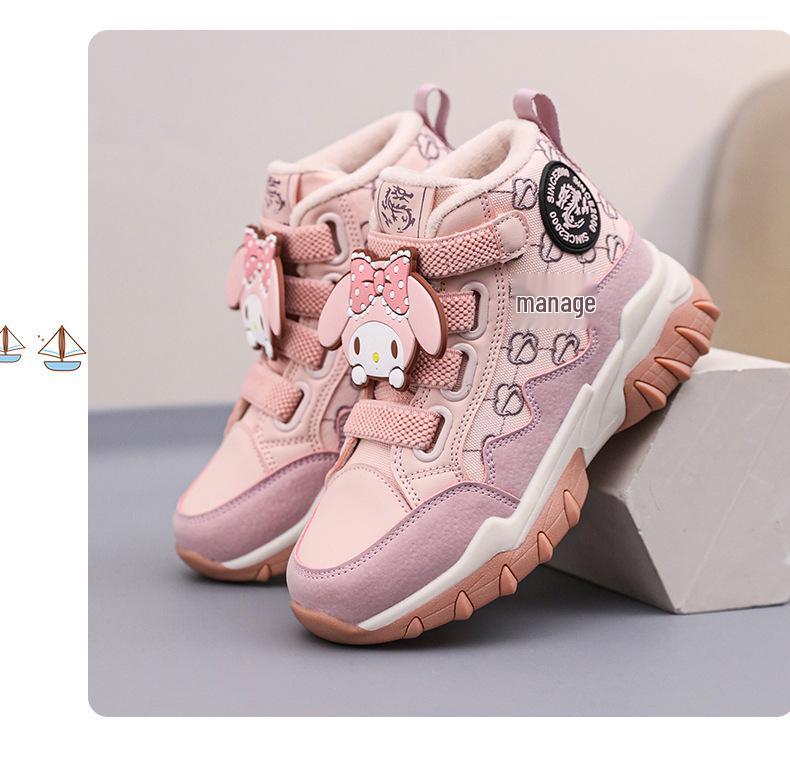 Sneakers in Cotone Foderate in Velluto per Bambini - Autunno/Inverno 2025, Calde, Antiscivolo, Suola Morbida, alla Moda per Bambini e Bambine