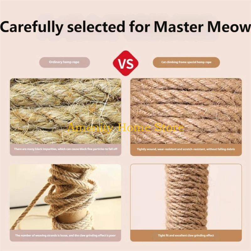F26C Natural Jutes Rope Fit Cats Scratch Posts DIY Projects Cats Scratching Sisal Rope