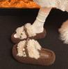 2025 Winter Woman Slippers Plush Interior Anti Slip Sole Thick Bottom Fashion Warm Flip-flops Use Indoor Outdoor Pantuflas Mujer