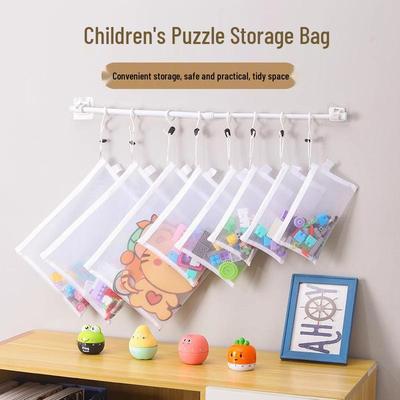Children's Toy Organizer: Puzzle Sorting Mesh Bag for Small Building Blocks