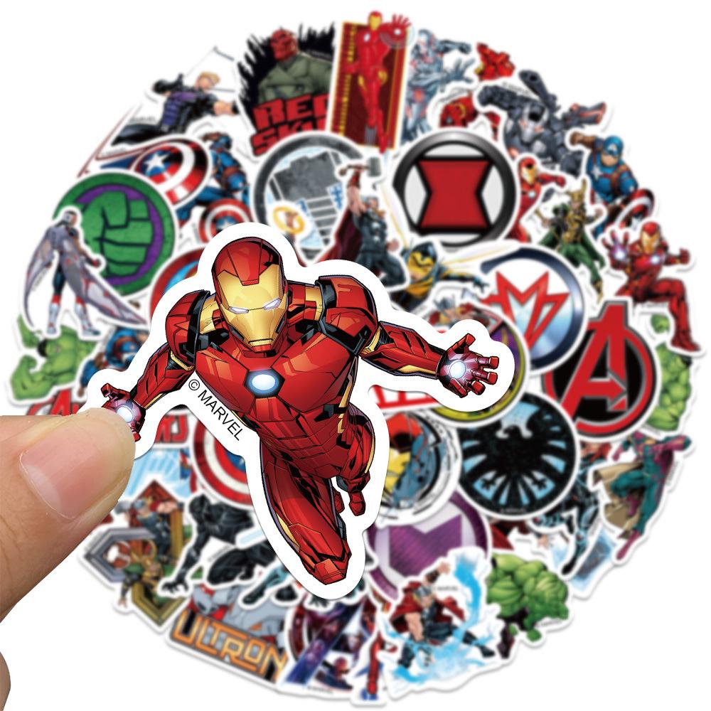50pcs Disney Marvel Movie Avengers Heroes Assemble Stickers Waterproof Phone Laptop Luggage Guitar Notebook Decal Sticker