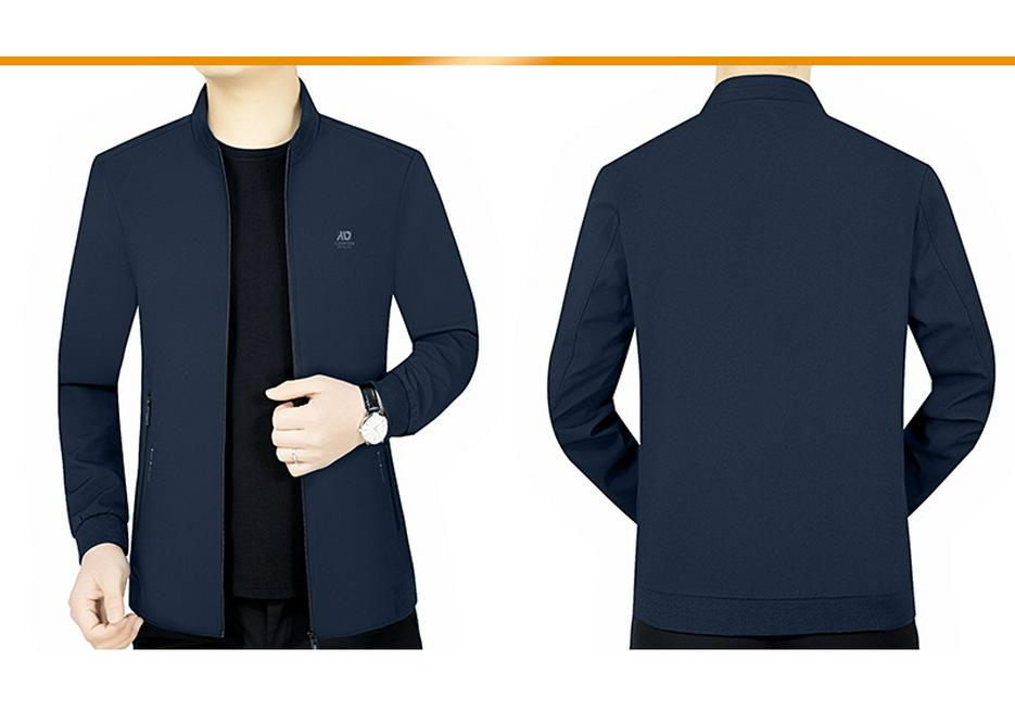 2024 Men's Versatile Stand Collar Jacket - Spring/Autumn Fashion, Solid Color, Thin and Casual