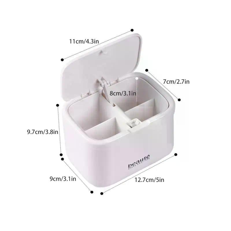 Automatic Pops Up Lift No-drill Cotton Swab And Makeup Cotton Dispenser Hair Accessories And Hair Tie Desktop Storage Box