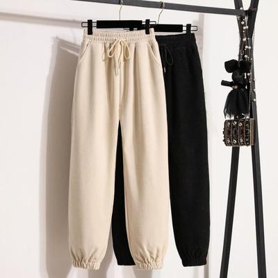 DIMANAF 2024 Grote Maten Lange Broek Verdikte Dames Elastische Losse Hoge Taille Effen Losse Casual Basis Broek Harembroek 5XL
