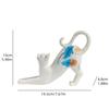 White Lying Cat Painted Resin Ornament, Elegant and Cute Design, Perfect for Home Decor, Desk Display, Bookshelf Decoration
