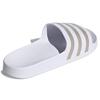 New Adidas Adilette Aqua Slides Cloud White Platinum Metallic EF1730