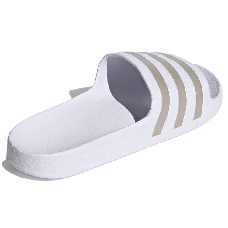New Adidas Adilette Aqua Slides Cloud White Platinum Metallic EF1730