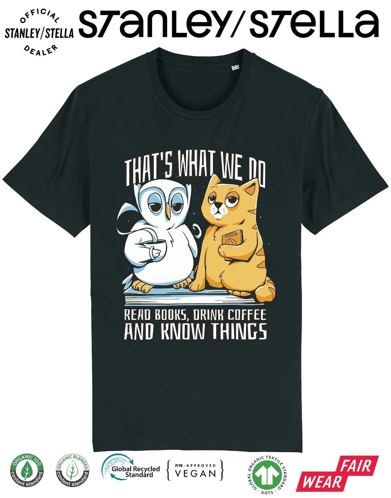 

Read Books Drink Coffee Funny Cats T-Shirt Kids / Premium Quality 110