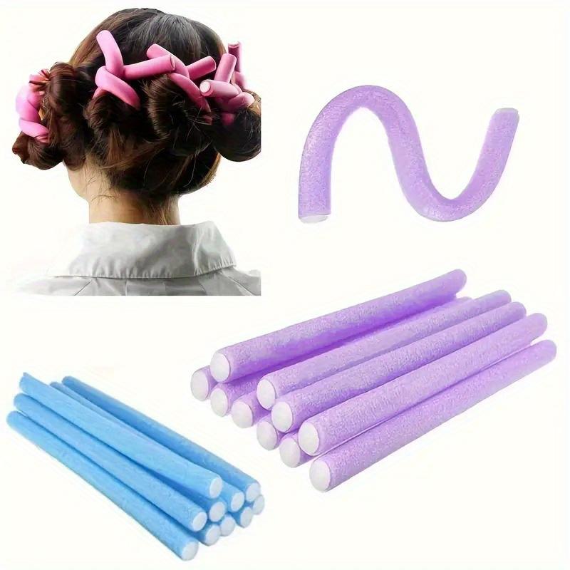 20Pcs Flexible Heatless Hair Rollers Soft Foam Twist Curl Rods for DIY Curly Hair Styling Random Colors 14x240mm Set