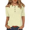 Top da donna casual a manica 3/4 con colletto button-down per uso quotidiano