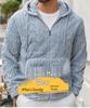 2025 Autumn/Winter European & American Men's Plush Zip-Up Hoodie - Casual Solid Color