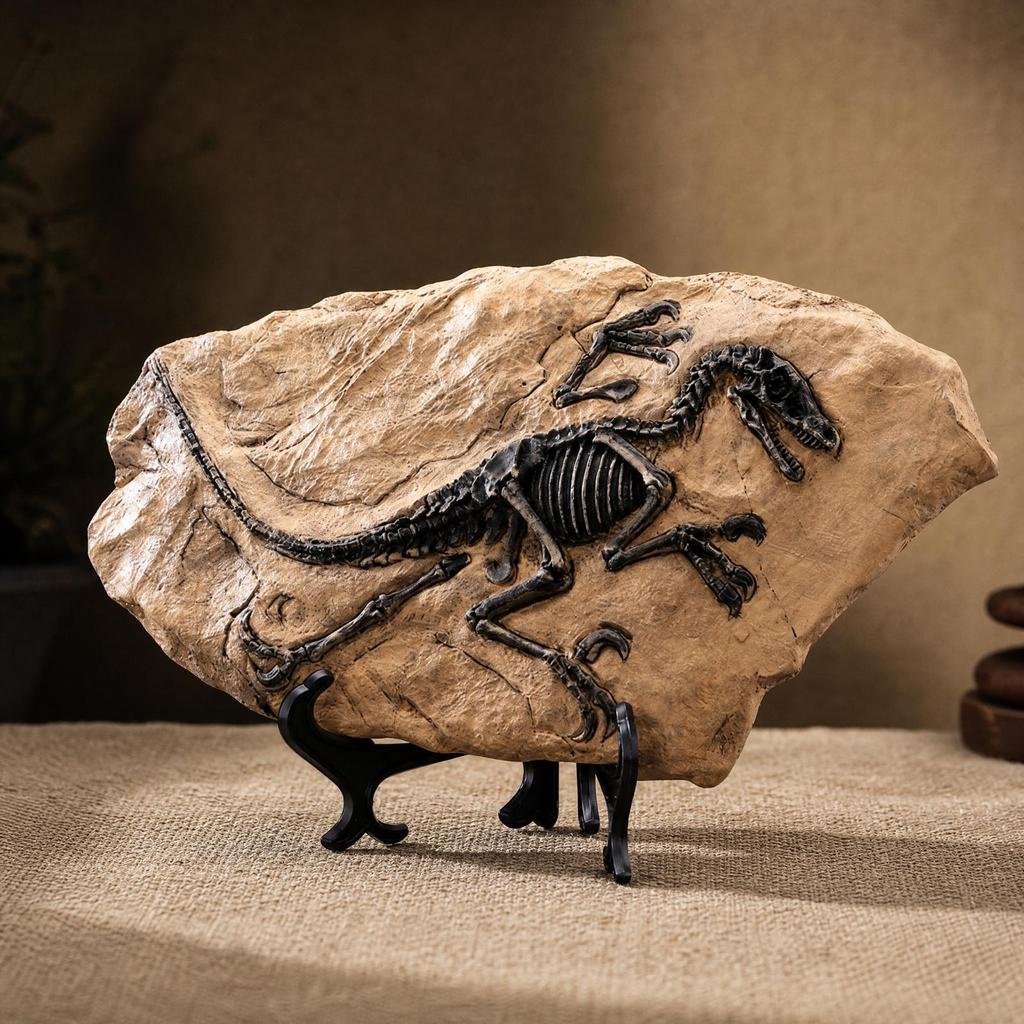 Dinosaur Display Ornament Desktop Resin Skeleton Plaque Textured Style