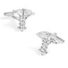 Electroplated Silver Double Snake Staff Reverse Cross Shaped Metal Cufflinks Men's French