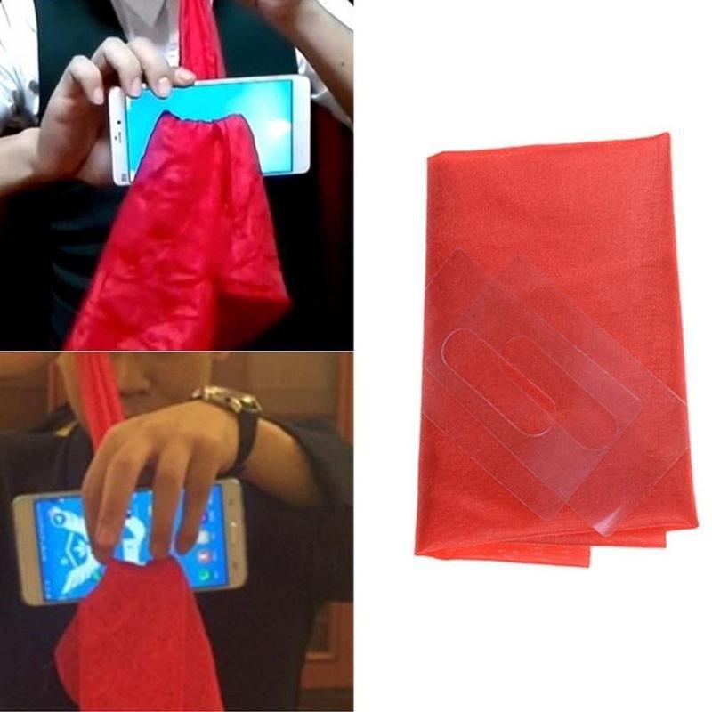 Magic Tricks Dynamo Scarf Through Phone Close Up Magie Funny Silk Thru Phone Trick Toys