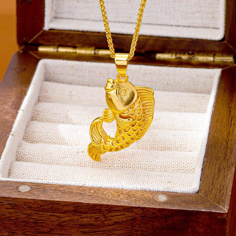 Year after Year Fish Three-dimensional Carp Female China-Chic Jewelry Necklace Pendant