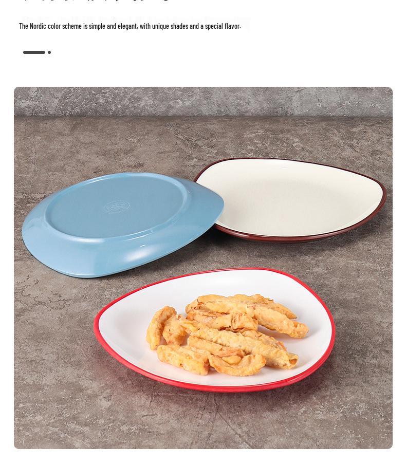 Melamine Porcelain Triangular Plate for Hot Pot & BBQ Restaurant Use