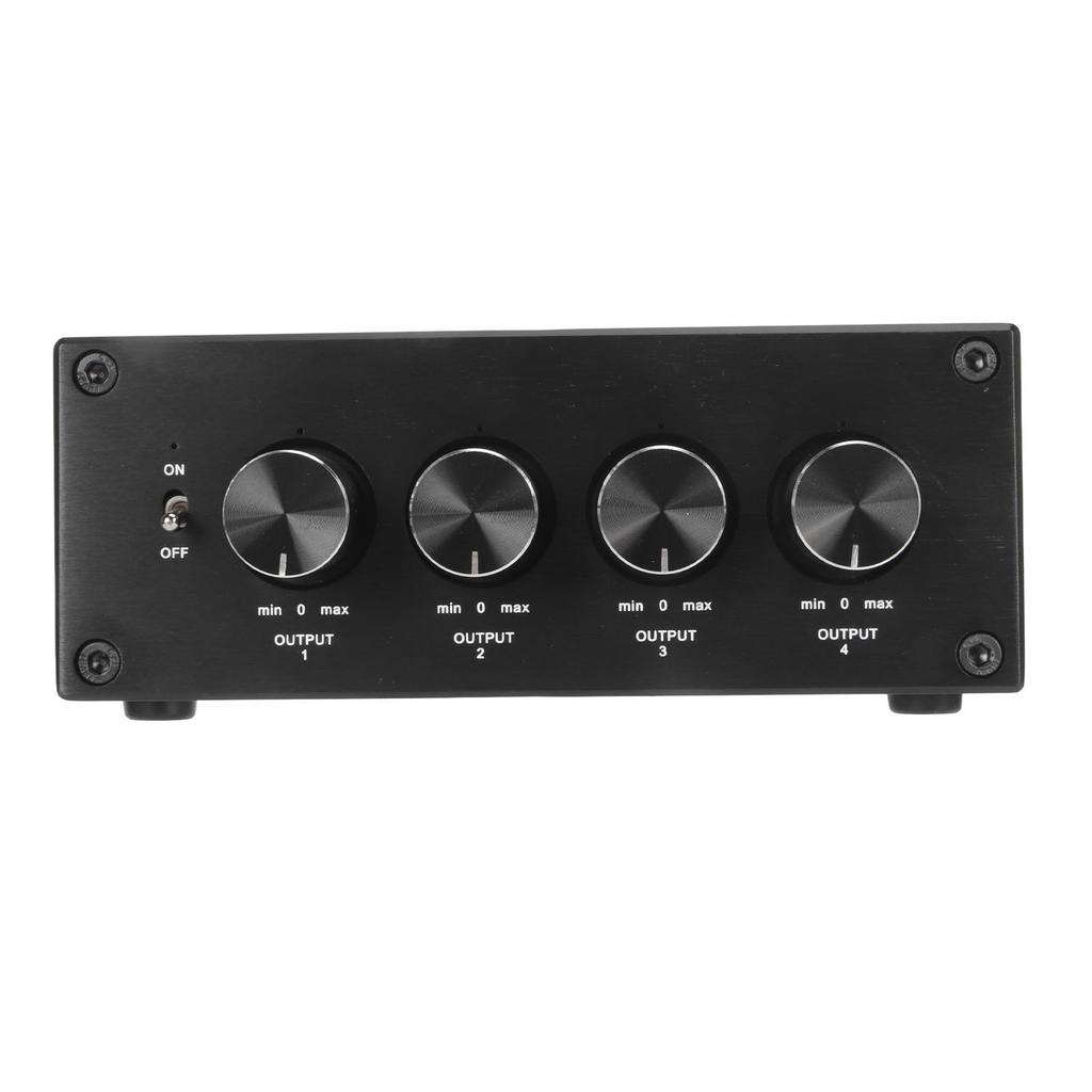 Stereo Splitter Box 1 In 4 Out Low Distortion Sound Signal Splitter for Headphone Amplifier