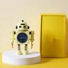 Moderne Süße Metall Roboter Digitaler Wecker Stille LED Temperaturanzeige Nachtlicht Schreibtisch Uhr für Kinderzimmer Nachttisch