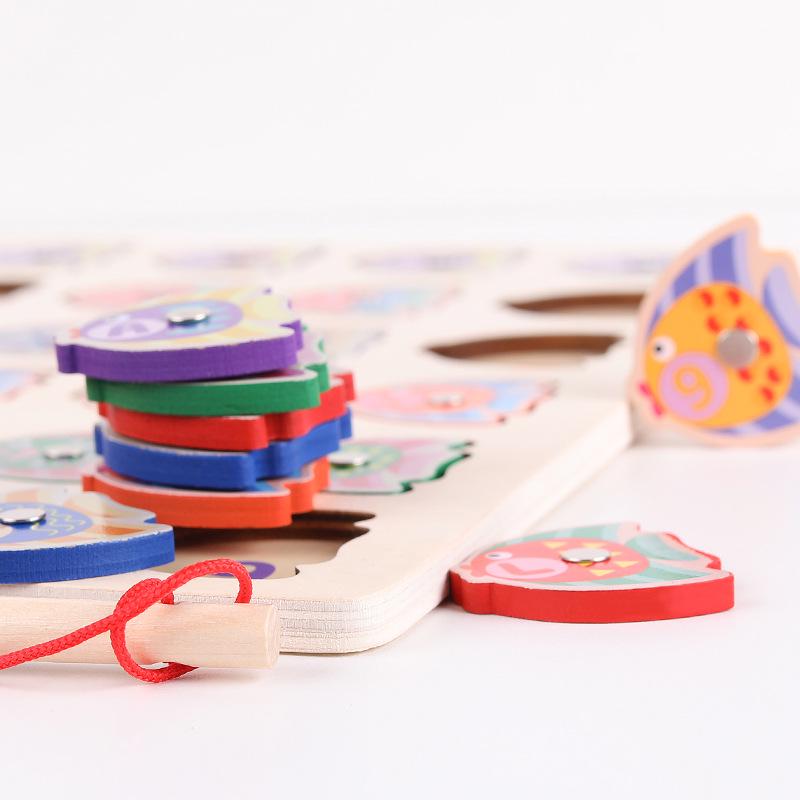 Wooden Magnetic Fishing Puzzle: Interactive Counting & Alphabet Game for Kids