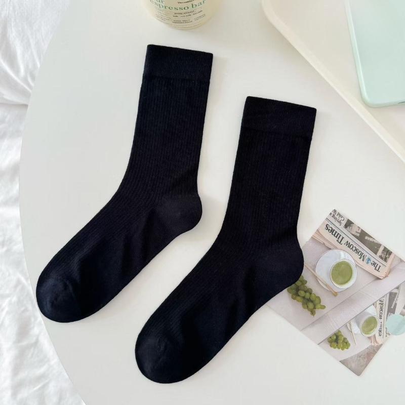 Ballet Solid Color Socks, Women's Combed Cotton Spring and Summer Boneless Thin Pile Socks, Sweet Dopamine Mid-calf Socks