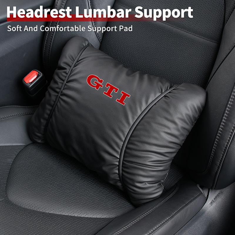 YNEPB1 Car Lumbar Back Support Headrest Neck Pillow Car Seat Cushion For Volkswagen VW GTI Passat Golf Tiguan Polo Scirocco Jetta
