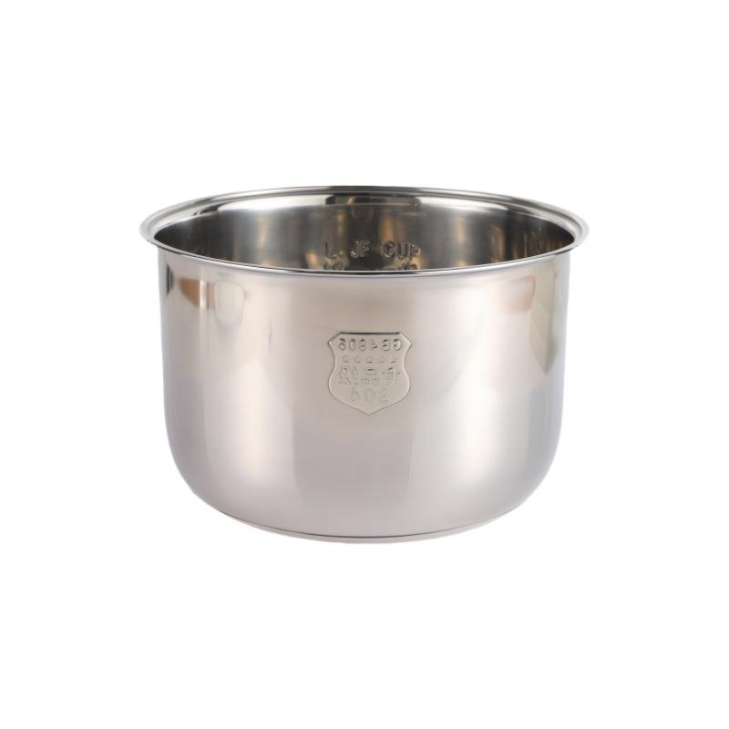 Pentola interna per cuociriso in acciaio inossidabile 304 per uso alimentare (2L/3L/4L/5L) - Addensato e Senza Rivestimento