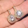 Cercei Feminini de Lux Argint 925 Pătrat Princess Micro Pavé Zircon Cercei pentru Femei Bijuterii Pendientes