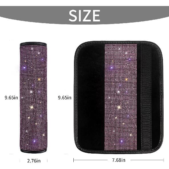 Surpassme 2PC Bling Car Seatbelt Covers, Rhtone Car Seat Belt Covers/Pads With Crystal For Releasing Shoulder/Neck Pressure Car Accessorizes For Car,