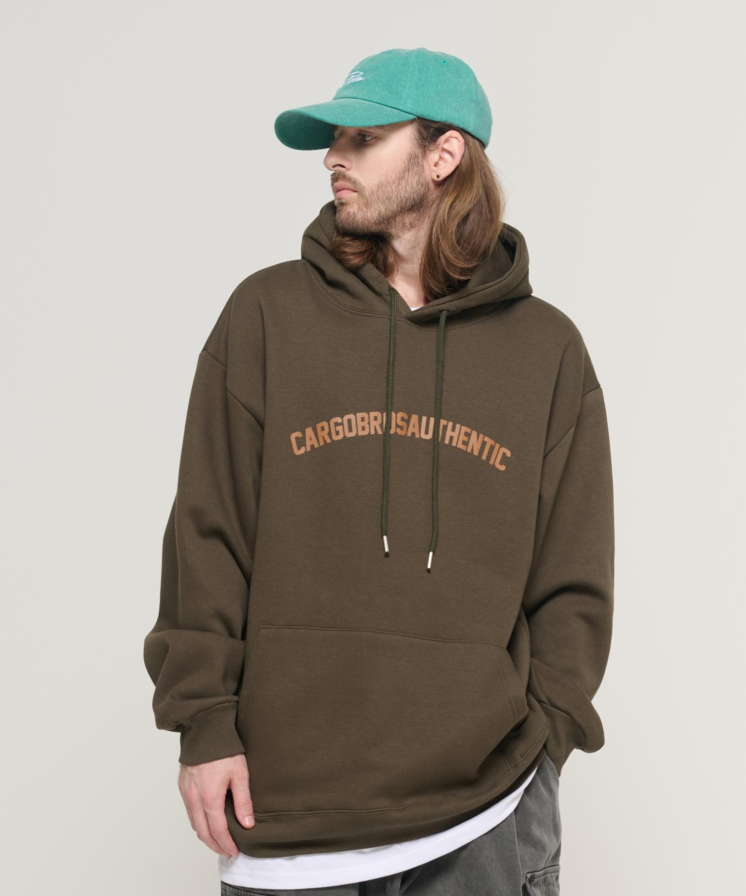 Cargo Bros Arch Logo Oversized Hoodie (Khaki) M (Brushed)