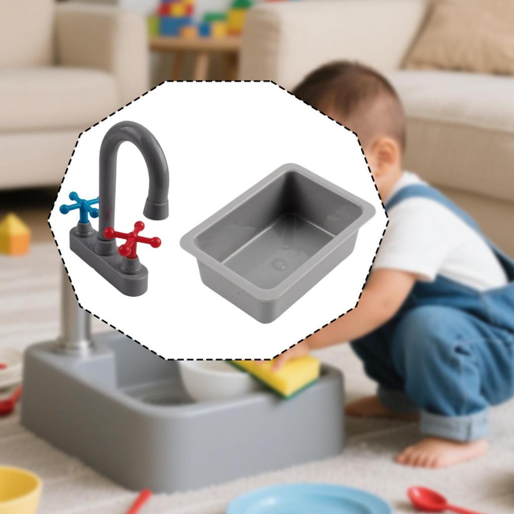 Kitchen Pretend Play Toy for Kids 3-6 Playing Fun Developmental Early Learning Mini Sink and Faucet