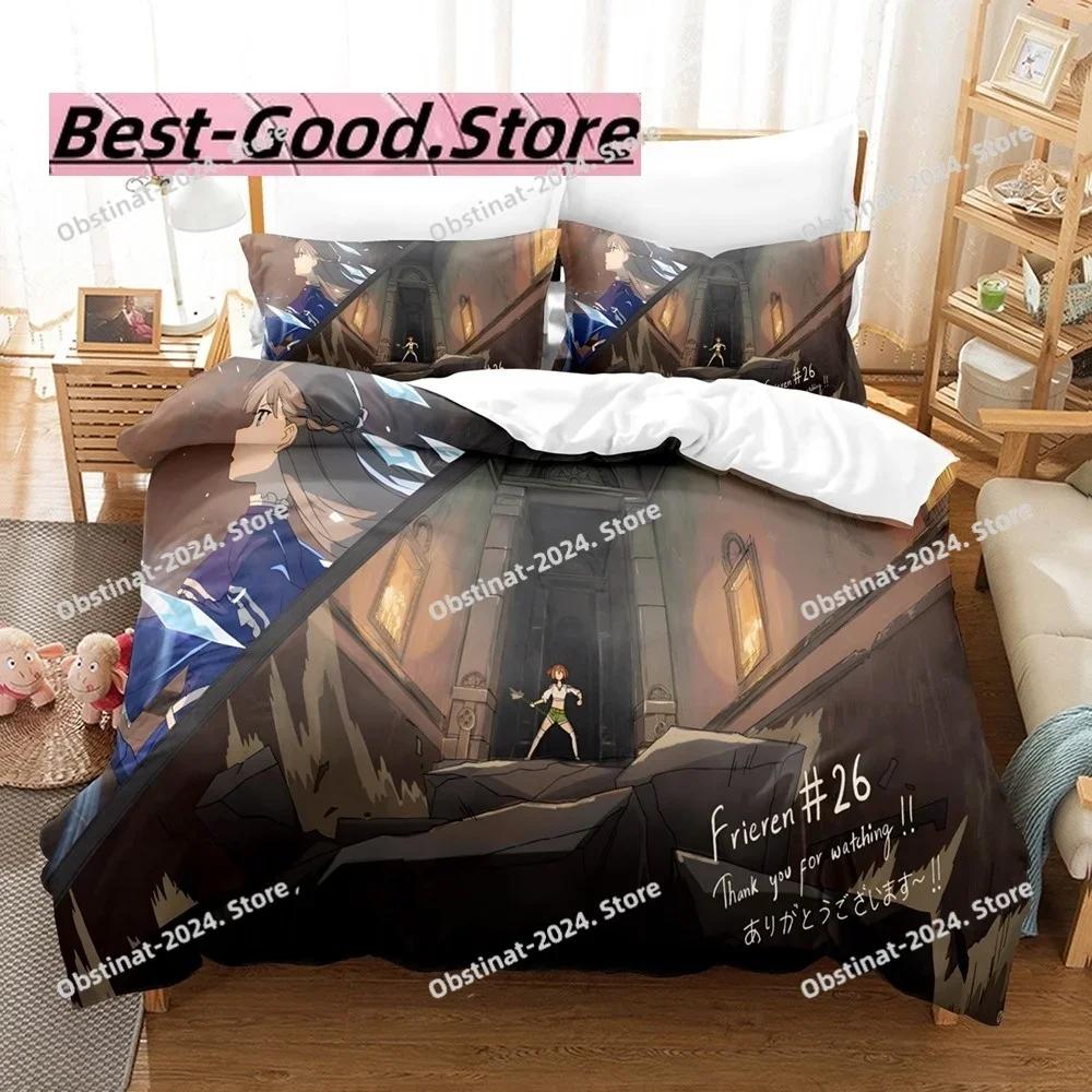 Frieren Beyond Journeys End Bedding Set Single Twin Full Queen King Size Bed Set Kids Bedroom Duvetcover Sets bed s set