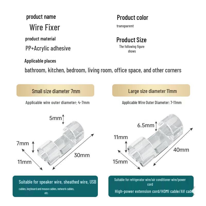 Self-Adhesive Cable Organizer Clip