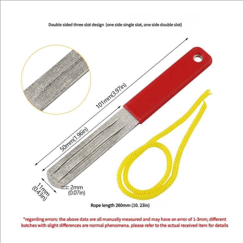 2Pcs Fish Hook Sharpener Grinding Stone Portable Hook Grinding Tool Double Sided Fishing Hook Sharpening File